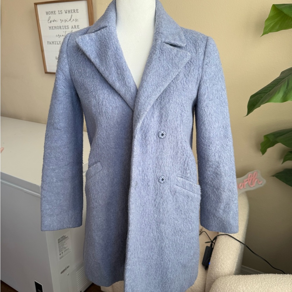 TOPSHOP BLUE PERIWINKLE COAT/ PEACOAT XS (2)